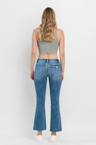 Vervet by Flying Monkey Full Size Mid Rise Distressed Cropped Flare Jeans