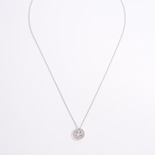 925 Sterling Silver Zircon Smiley Face Necklace