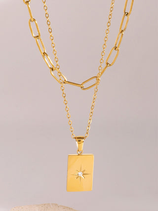 18K Gold-Plated Stainless Steel Double-Layered Necklace