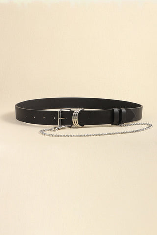 PU Leather Alloy Chain Belt